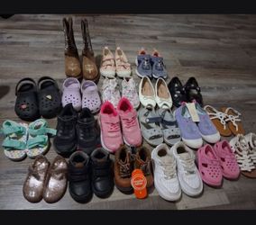 Shoes, lol dolls, dishes, Barbies &  horse, all girl items