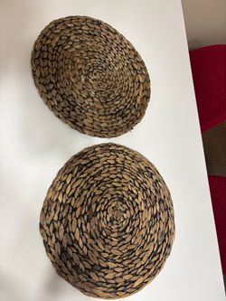 Round Woven Water Hyacinth Placemats  Set of 6