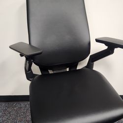 Steelcase Black Leather Chair