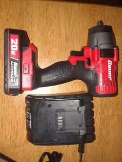 Bauer 20 volt 3/8 drive impact wrench with battery and charger