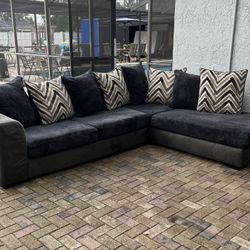 Novelia 2-Piece Sectional: 119"W x 91"D x 38"H. I can deliver for an additional cost. Upholstered in soft woven fabric