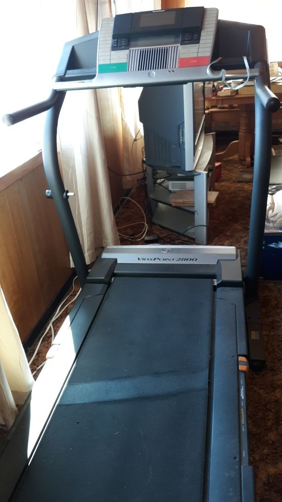 Nordick tread mill with TV. Very nice.