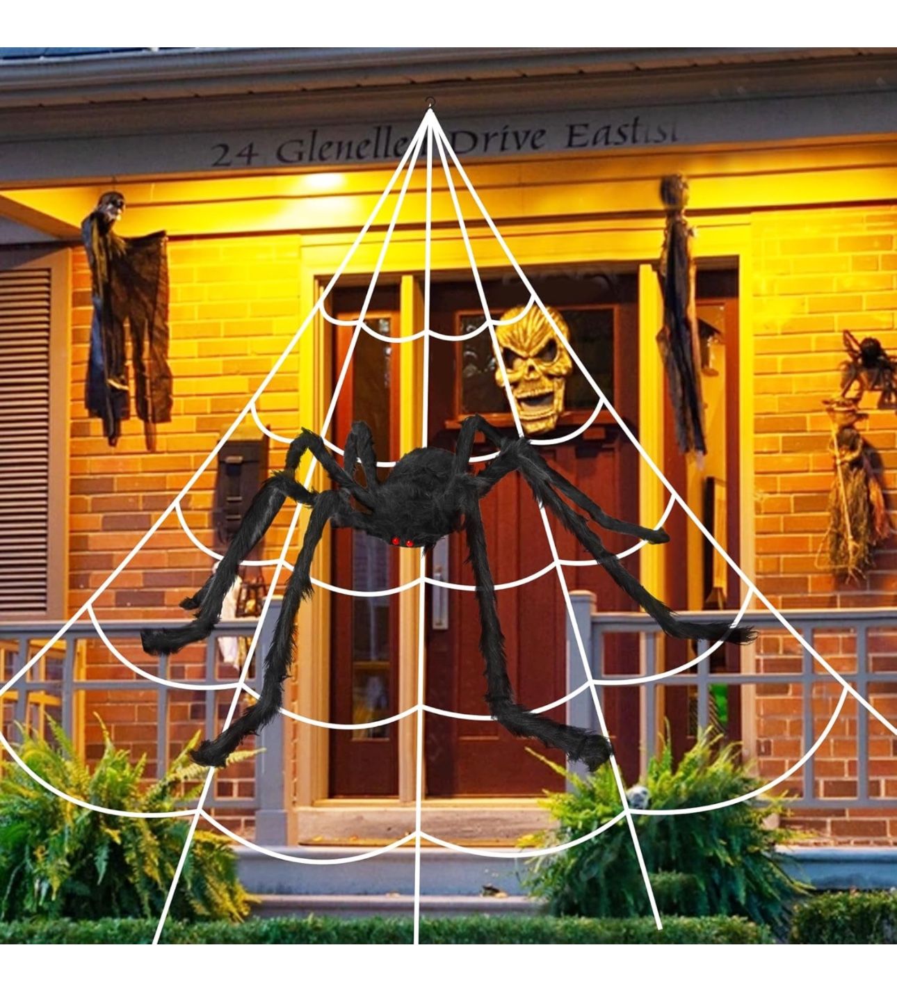 200" Halloween Spider Web with 59" Spider