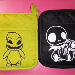 Baby Jack Skellington And Oogie Boogie Potholders 