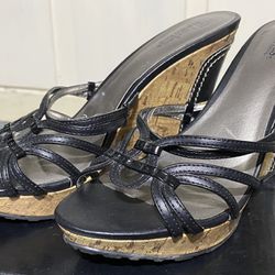 Charles David Luisa Leather Wedge Shoes  7