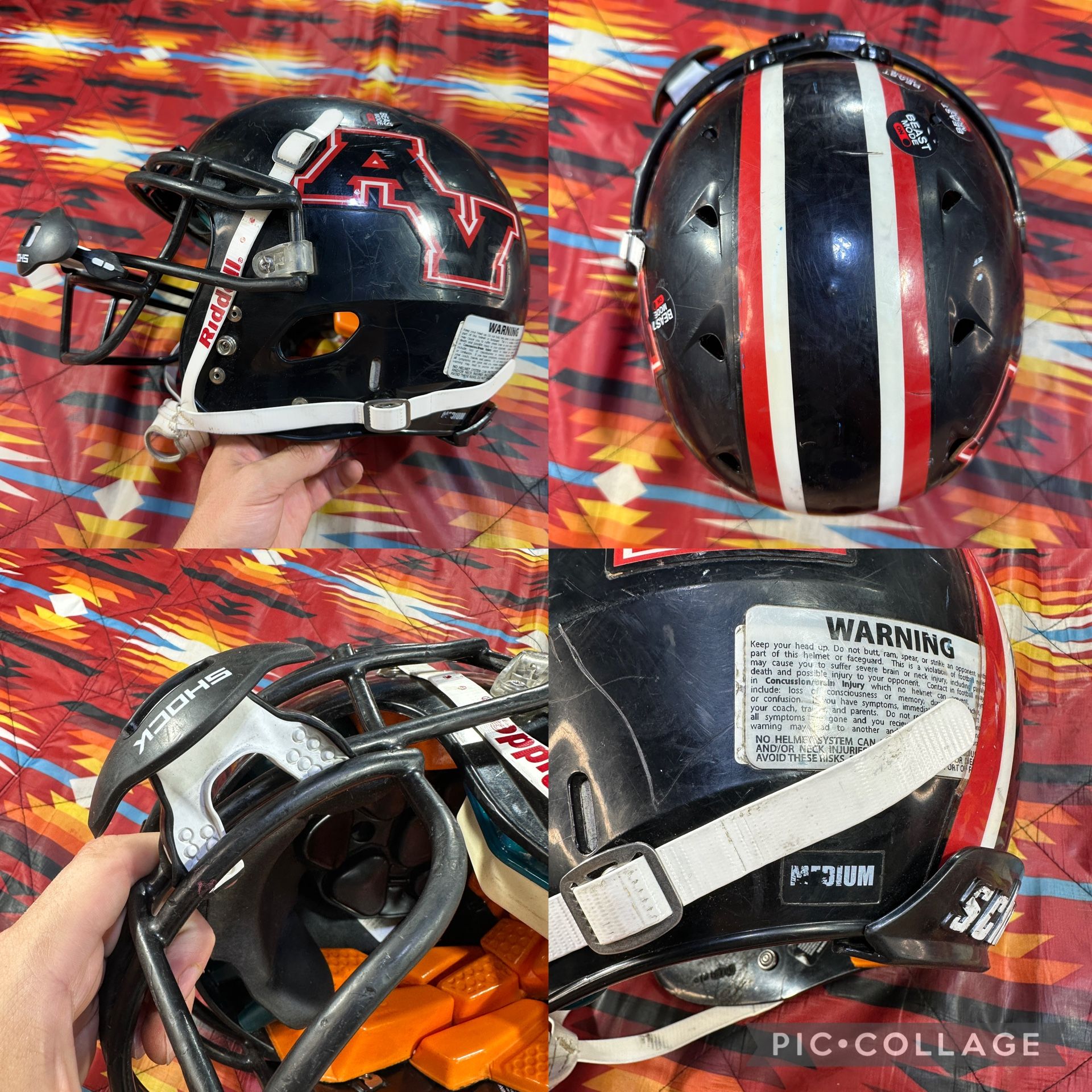 all black youth football helmet Matte Blank Riddell Revolution Speed Mini (Decorative Mini Helmet - NOT Wearable inspired aerospace tech) Black Youth Medium Riddell Victor