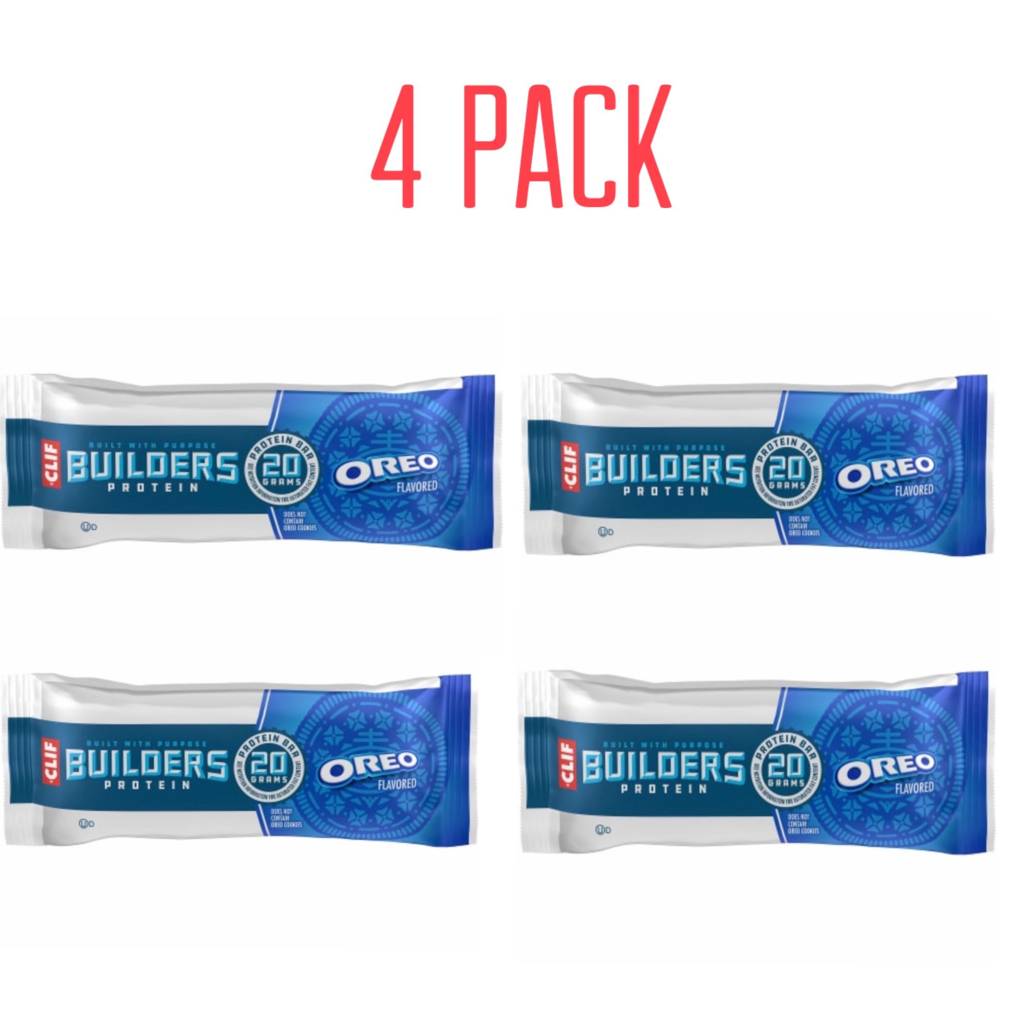 4 Pack Of Clif Builder Bars - Oreo Flavor