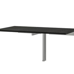 Ikea BJURSTA drop-leaf table, 35 3/8x19 5/8"", Black