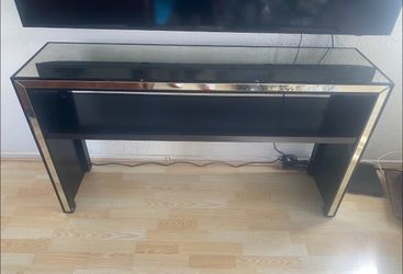 Mirrored Console Table with black trim