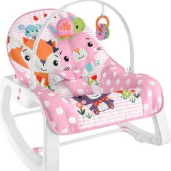 Like New Fisher Price Pink Critter Infant to Toddler Rocker