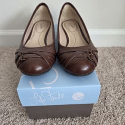 LifeStride Brown Leather Shoes, 6.5M