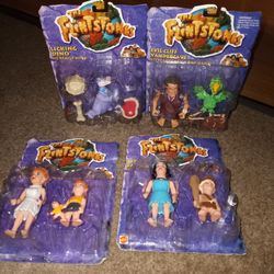 1993 VINTAGE FLINTSTONE ACTION FIGURES BRAND NEW ALL 4 FOR $40.00