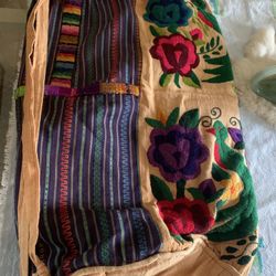 Large Embroidered Hand Crafted Vintage Guatemalan Bag 