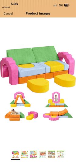 Kids play  climb blocks