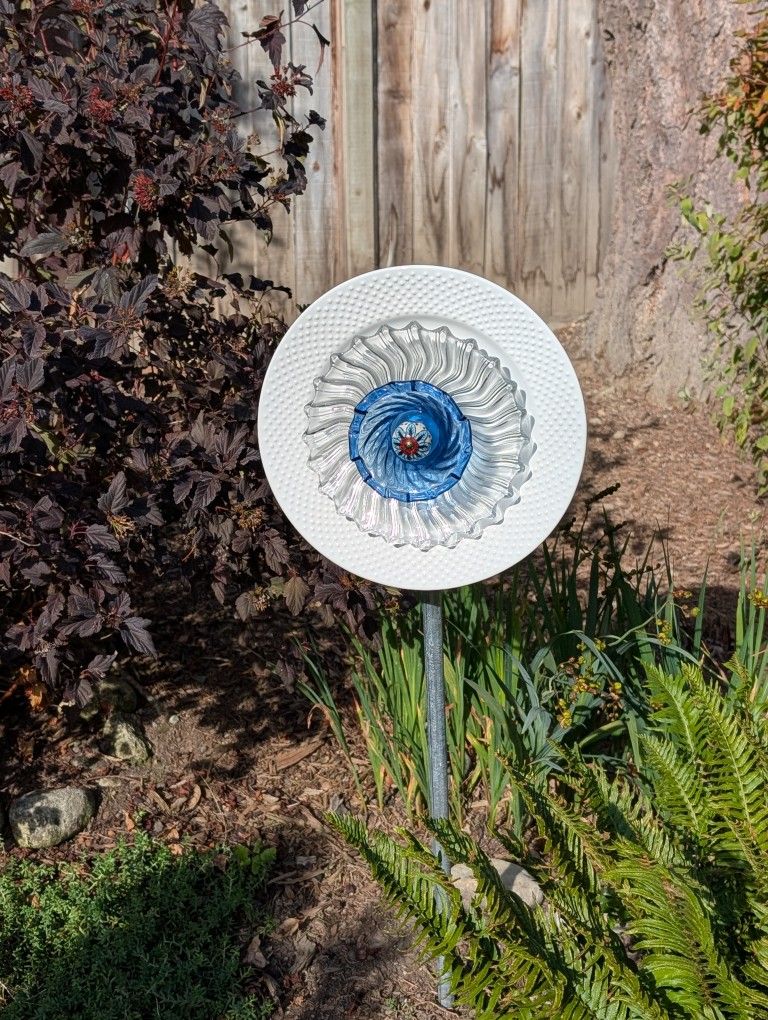 Glass Flower Yard Art