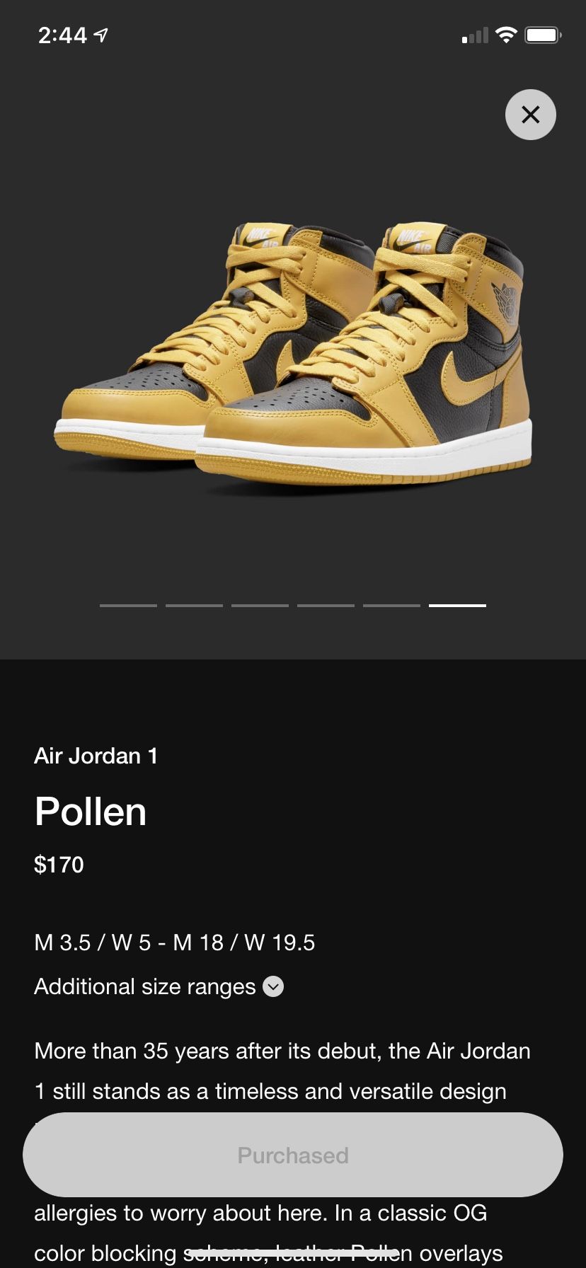 Jordan 1 Pollen