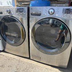 LG Front Load Stainless Steel Washer And Dryer 