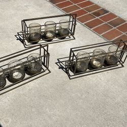 3 Brass Candle Holders 