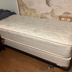 Twin Bed With Box Spring, Mattress, And Bed Frame!