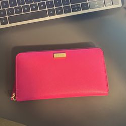 Kate Spade New York Large Continental Wallet Zip Around (Pink)