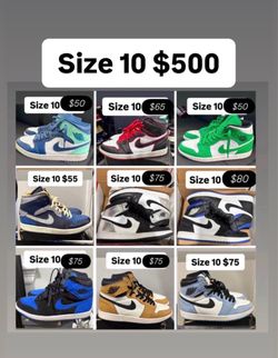 Jordan’s Nikes & more size 10 $500