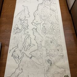 Vintage Original 1962 Huge Slope Map For Greater King County