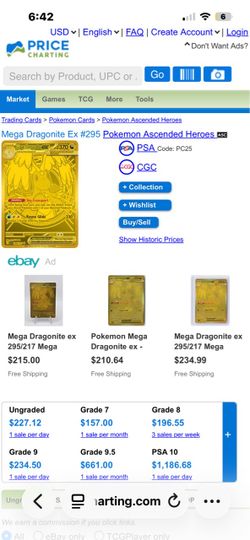 Mega Dragonite EX #295 Pokémon Card Gold