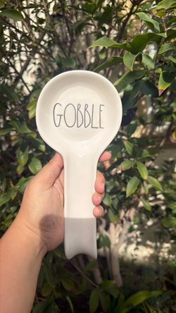 Rae Dunn GOBBLE Ceramic Spoon Rest