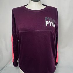 PINK Victoria Secret Purple pull over sweatshirt Large Logo