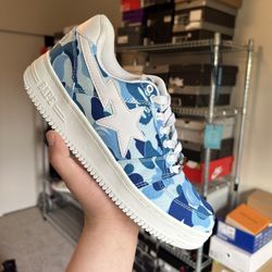 A Bathing Ape Bape Sta ABc Blue Camo 20th Anniversary Size 9.5