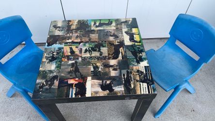 2 Chairs & Table For Kids 