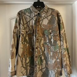 Vintage Men’s Avid Outdoors Brush Leaf Camo Button Down