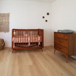 West Elm Mid-Century Nursery Set (Crib and Dresser)
