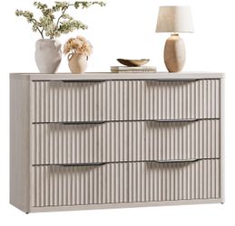 SICOTAS Buffet Cabinet with Storage Accent Sideboard with 3 Doors Modern 46.6" Wide Credenza Fluted Buffet Table Media Console Cabinet Entryway Cabine