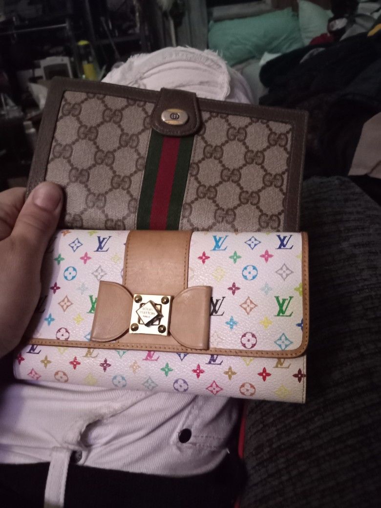 Real Gucci And Louis Vuitton Long Women Wallet 