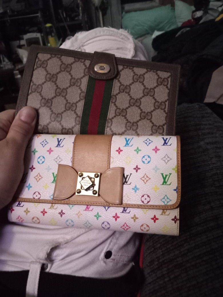 Real Gucci And Louis Vuitton Long Women Wallet