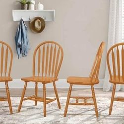 AndMakers Oak Selections Solid Wood Windsor Arrowback Dining Chairs (Set of 4)