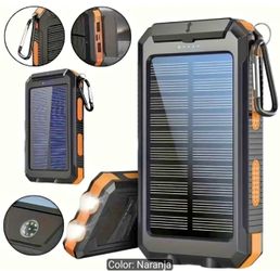 Solar Power Bank with Carabiner and LED Light