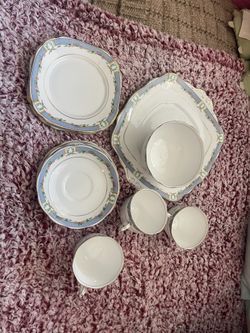 Vtg Royal Albert Crown China Tea Set 13Pieces