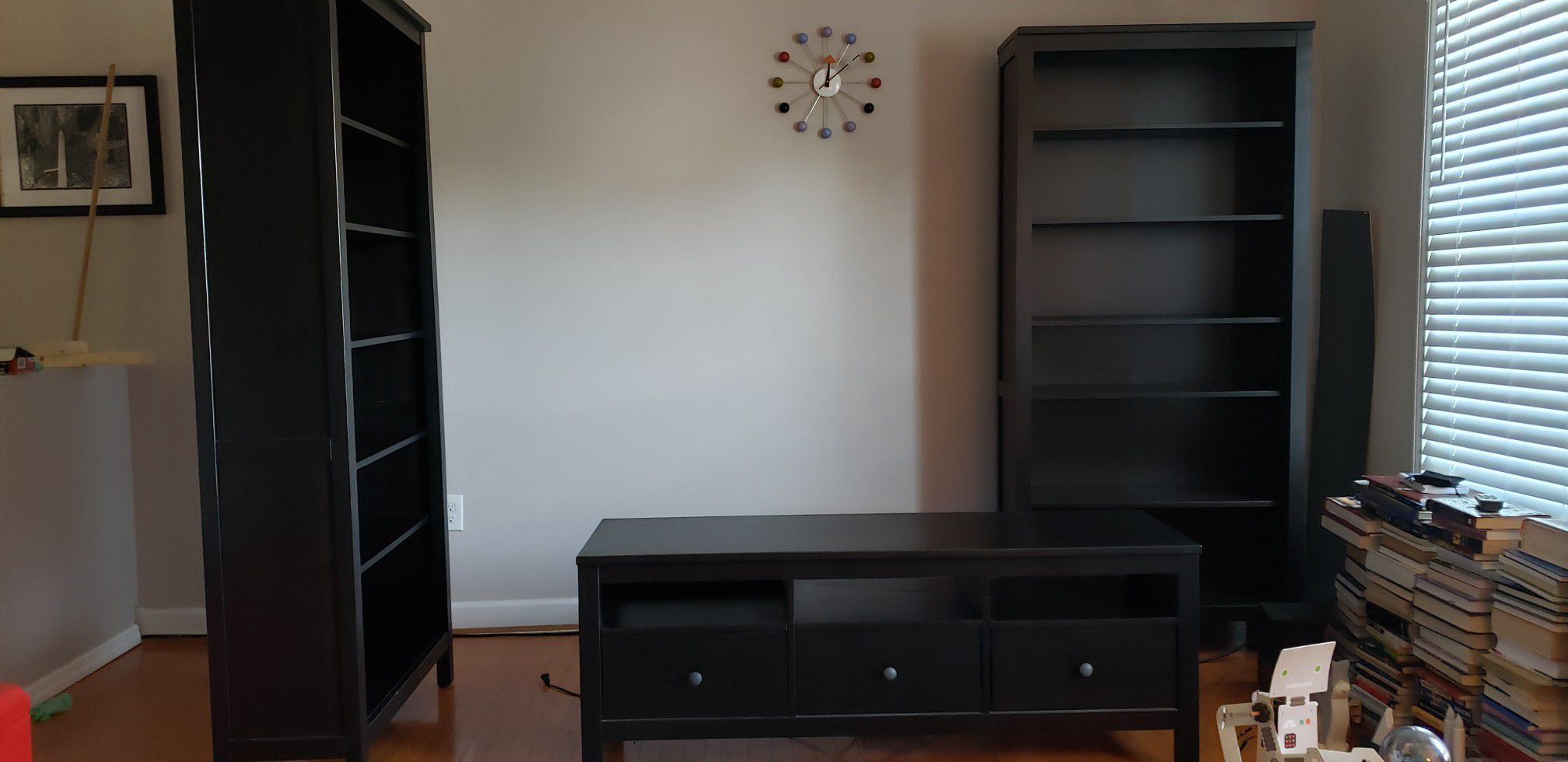 Hemnes Ikea Furniture Set (includes 2 bookcases and TV unit)