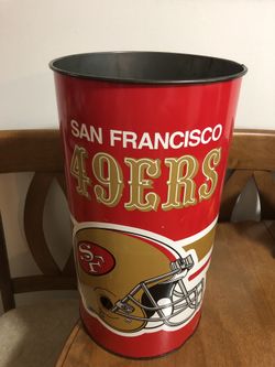 49ers tall vintage metal trash can for the man cave