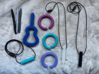 Lot of 10 Ark therapeutic sensory tools bracelets necklaces chew picks guitar