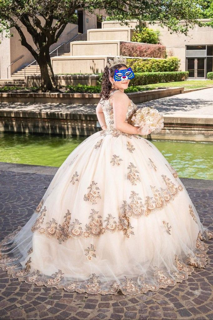 Vestido De 15 Años  In clulle  Corona, Zapatillas, Ramo, Y Vestido Para Baile Sorpresa 