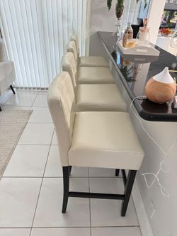 4 Faux Leather Chairs/barstools
