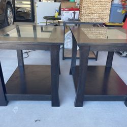 Dark Brown End Tables ($25 Each) 