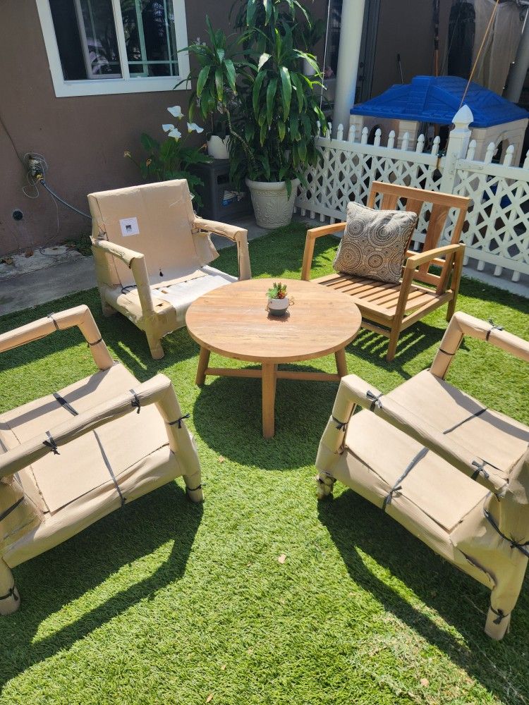 New Teak Patio Set/ Outdoor Furniture/ Conversation Set