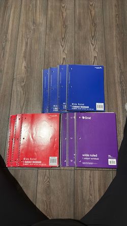 Notebooks 1-Subject Wide Ruled 10 1/2 in x 8 in 70 Sheets, Make Offer!