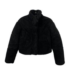 ALO YOGA Sherpa Snow Angel Puffer Jacket Women's Black Athleisure SZ SMALL 