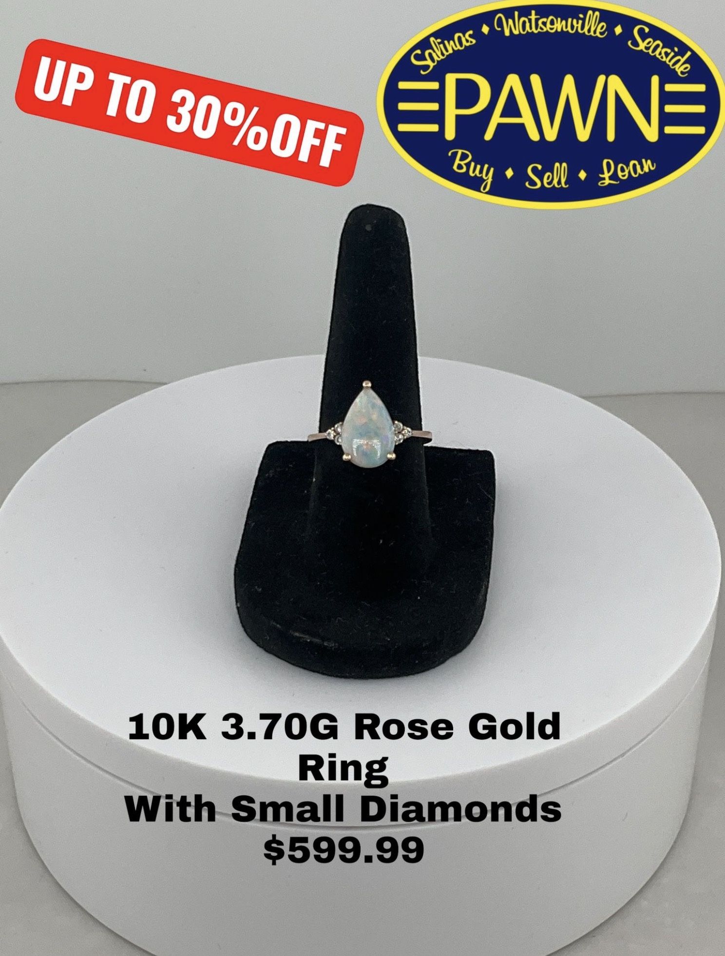 10K 3.70G Rose Gold Ring With Small Diamonds $599.99