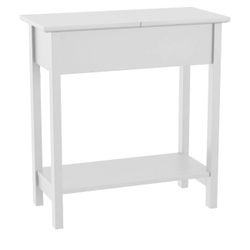 Lavish Home Flip Top End Table (22x11x24”-White)